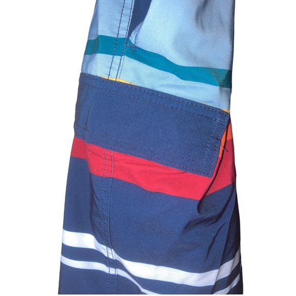 [g] George XL Men’s Swim Shorts Navy Yellow Red Orange White Pockets Drawstring - Picture 6 of 16